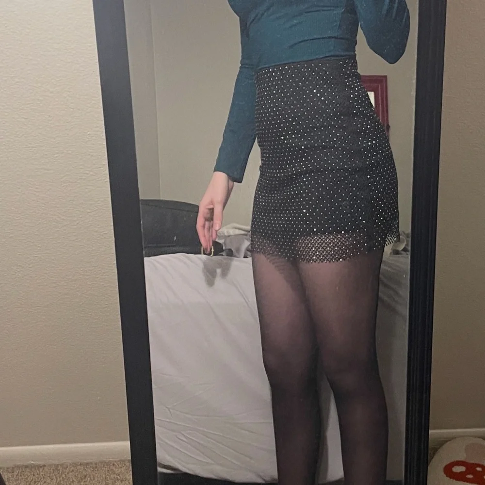 Elegant Black Mesh Skirt - Picture 3 of 3